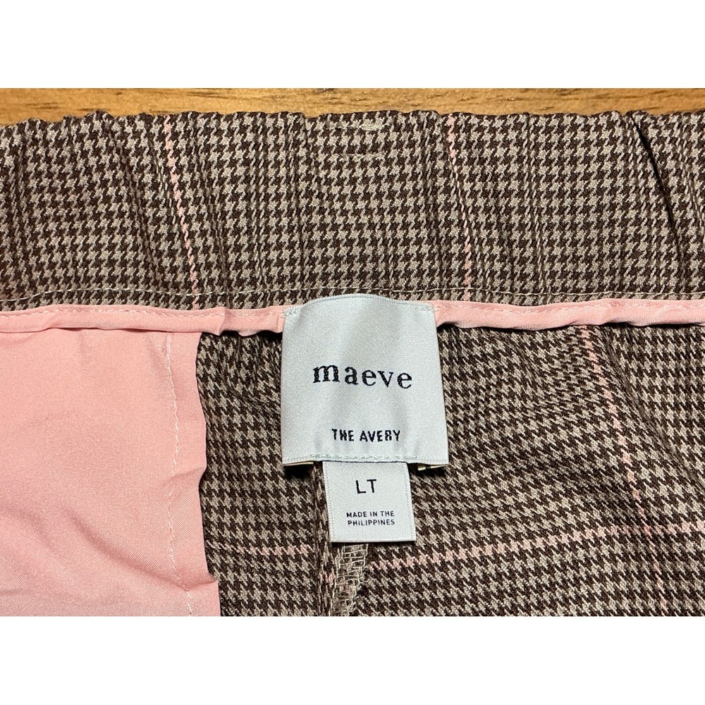 Maeve Anthropologie Avery Pleated Wide Leg Houndstooth Pants size L Tall - Picture 7 of 10
